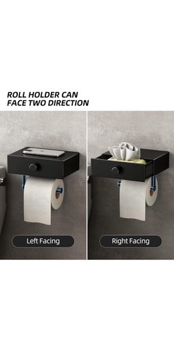 Black toilet roll - toilet, holder